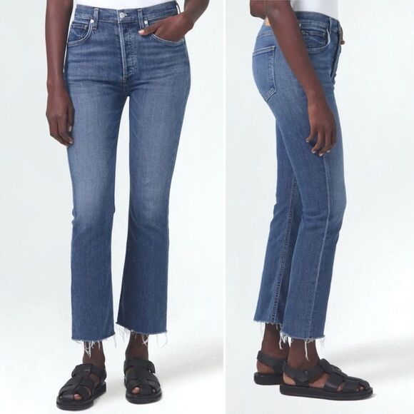 Citizens of Humanity Jeans Isola Cropped Flare Lawless Medium Wash Size 25 | 0 - Picture 9 of 13